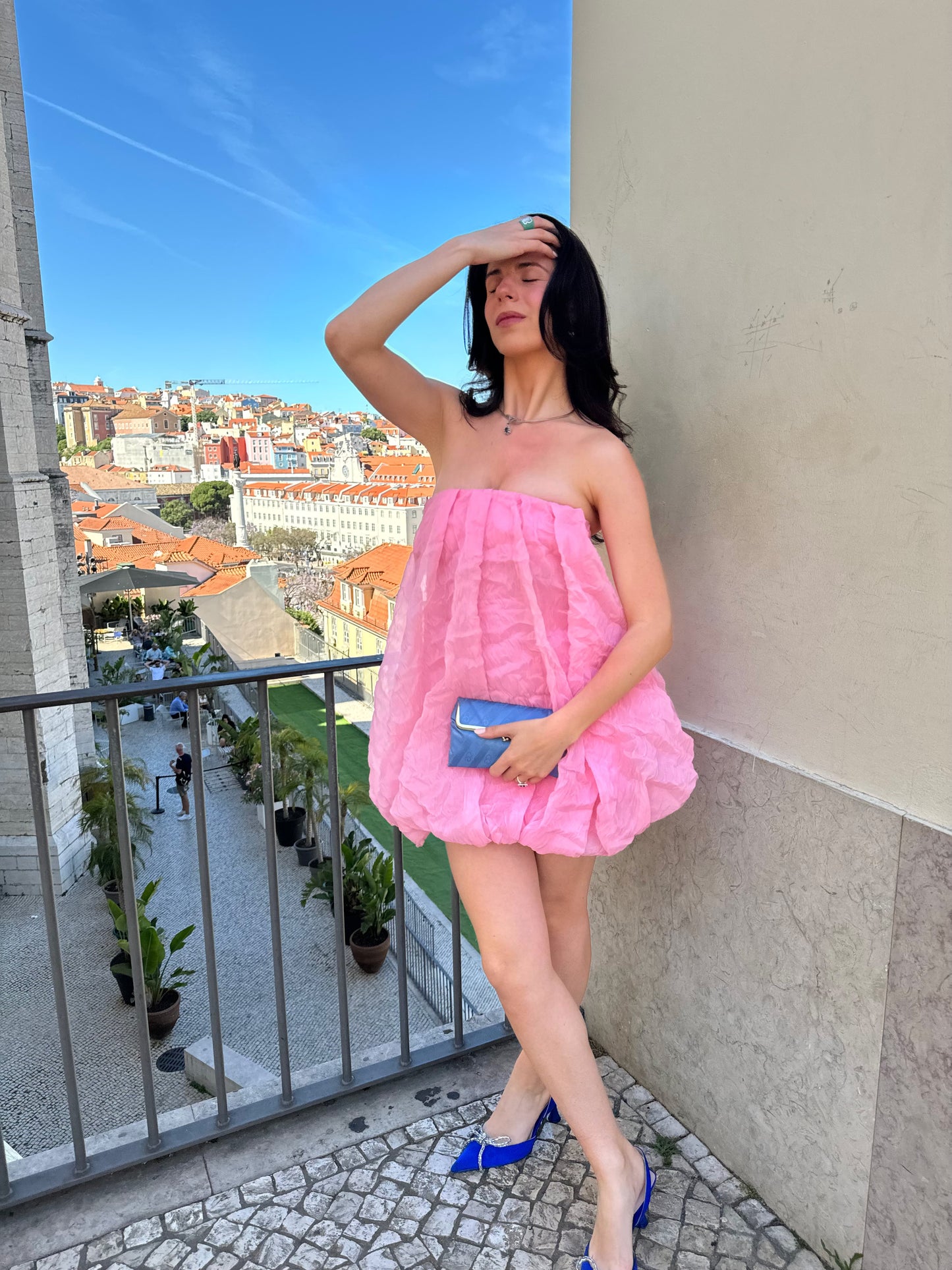 Vestido rosa burbuja